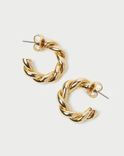 Loeffler Randall Atlas Gold Twisted Hoop Earrings| Jewelry|Accessories