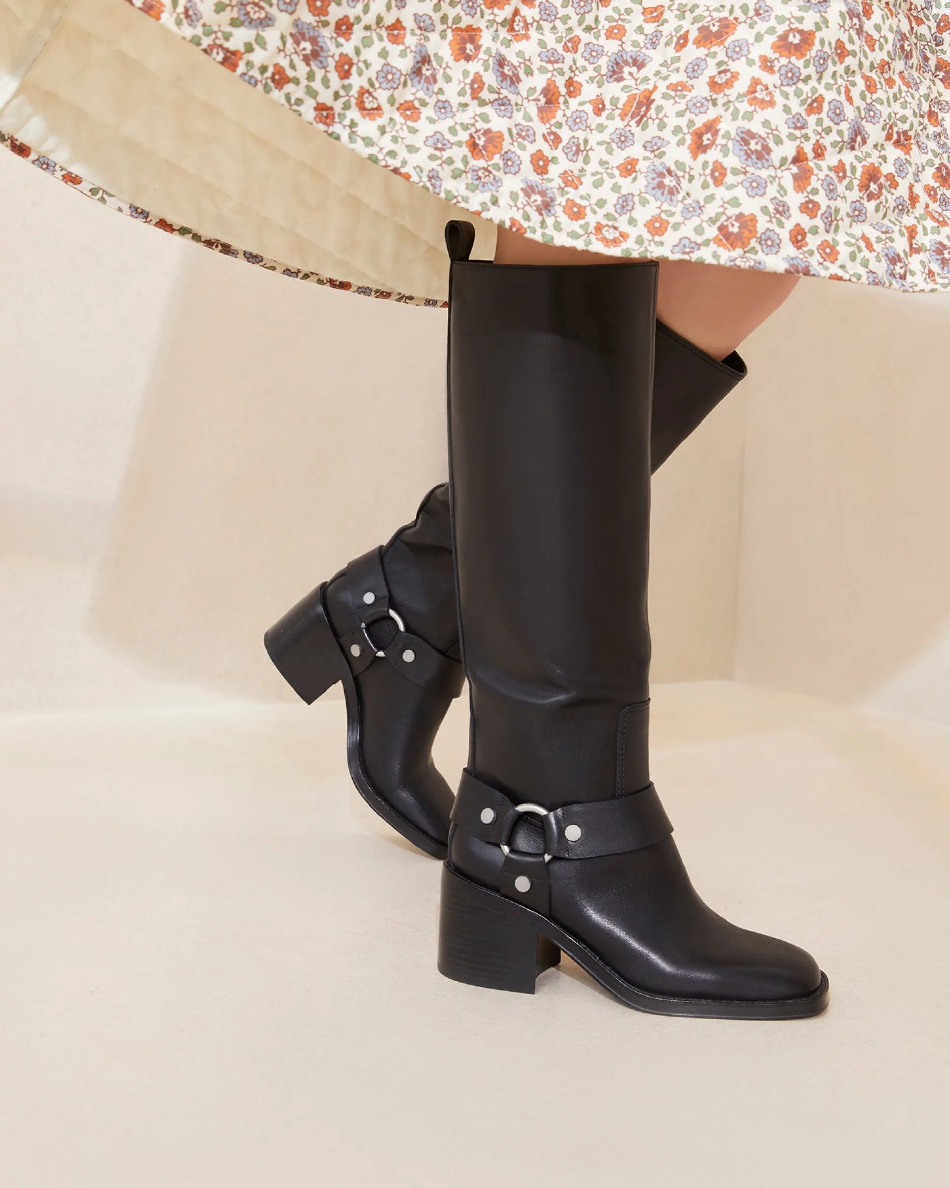 Loeffler Randall Audrey Black Tall Engineer Boot| Boots