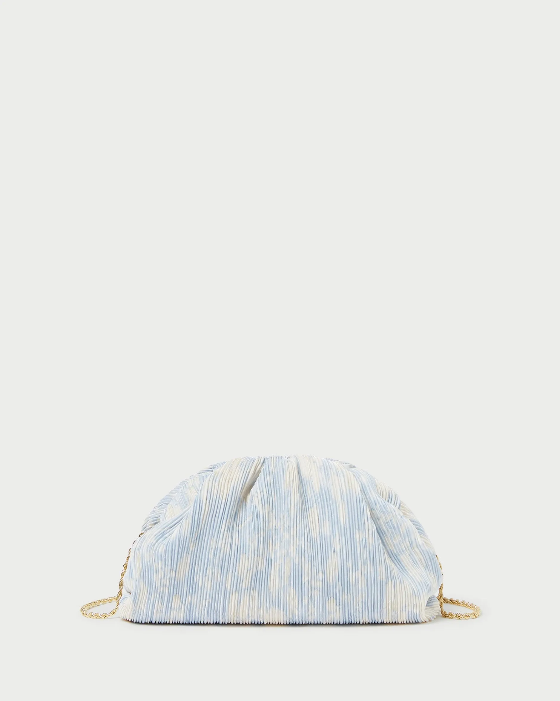 Loeffler Randall Bailey White Pleated Dome Clutch| SOMETHING BLUE|Event Essentials