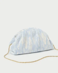 Loeffler Randall Bailey White Pleated Dome Clutch| SOMETHING BLUE|Event Essentials