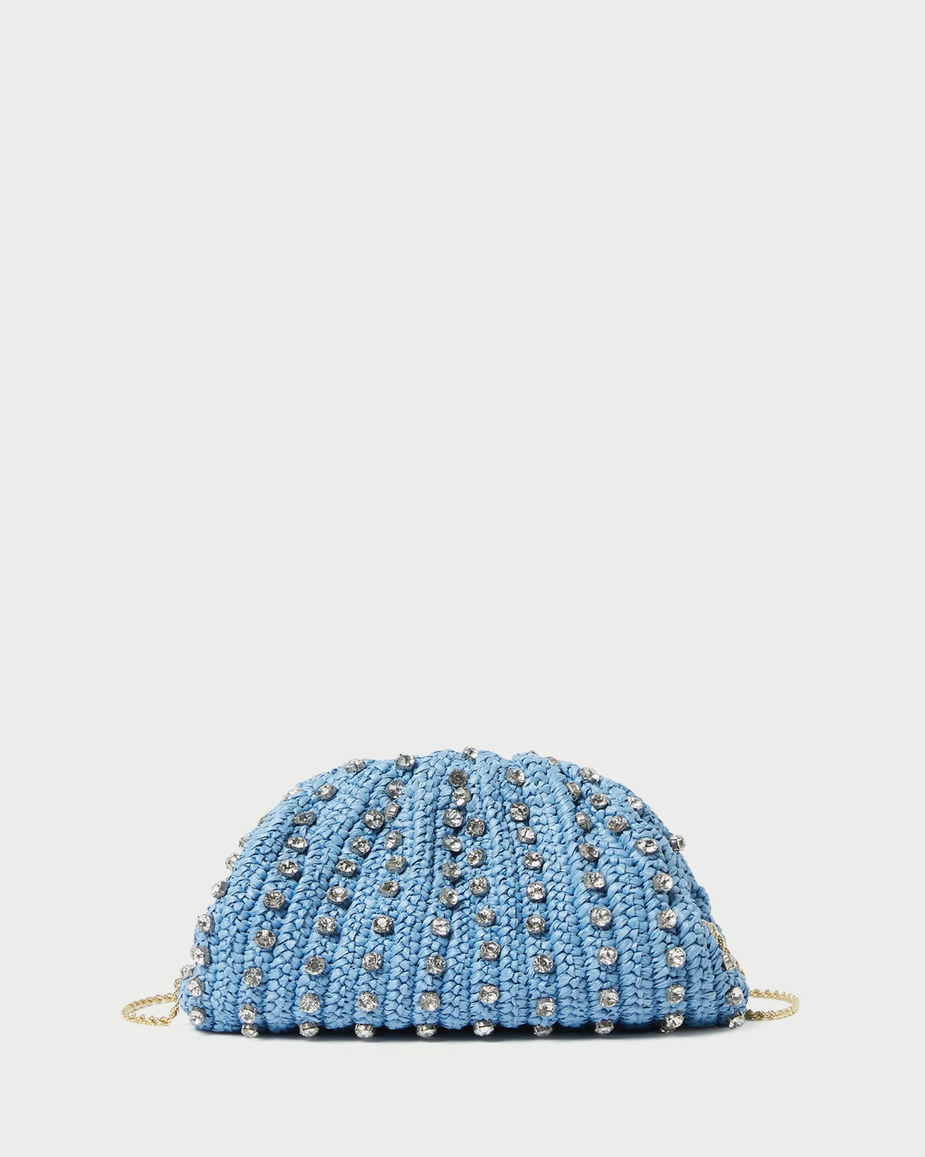 Loeffler Randall Bailey White Pleated Dome Clutch| SOMETHING BLUE|Event Essentials