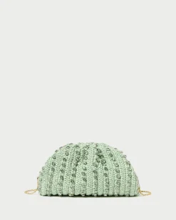 Loeffler Randall Bailey White Pleated Dome Clutch| SOMETHING BLUE|Event Essentials