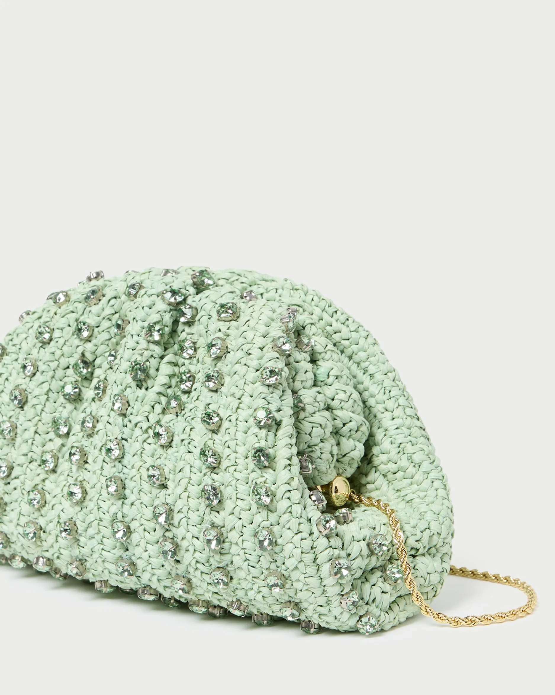 Loeffler Randall Bailey White Pleated Dome Clutch| SOMETHING BLUE|Event Essentials