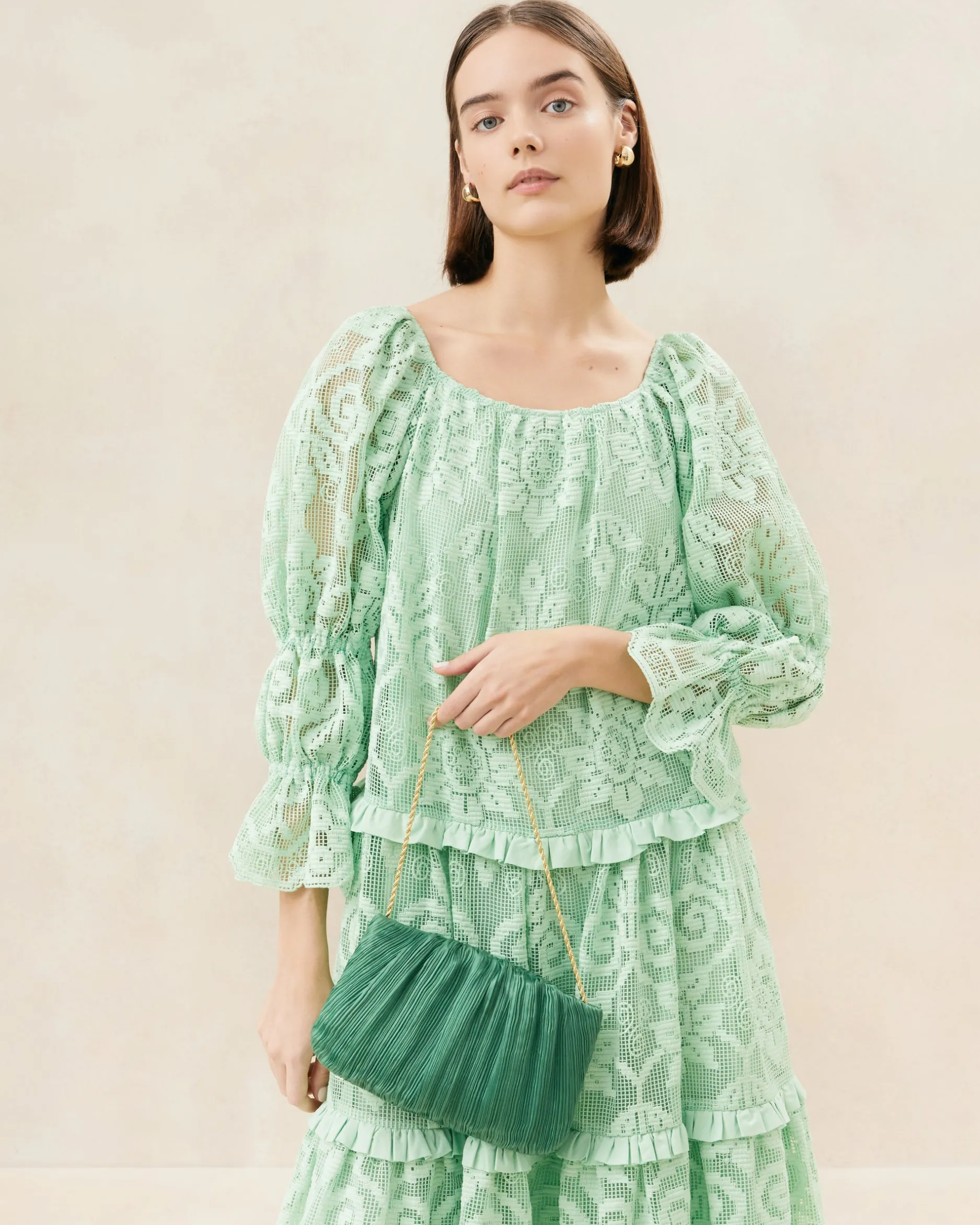 Loeffler Randall Brit Flat Pleated Clutch| SOMETHING BLUE|Clutches