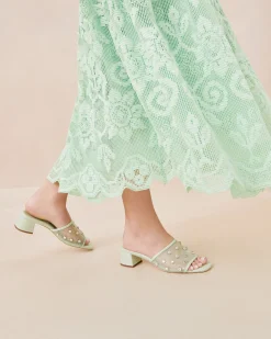 Loeffler Randall Brooke Caramel/Crystal Mesh Mule| FOR THE GUESTS|FOR THE BRIDE