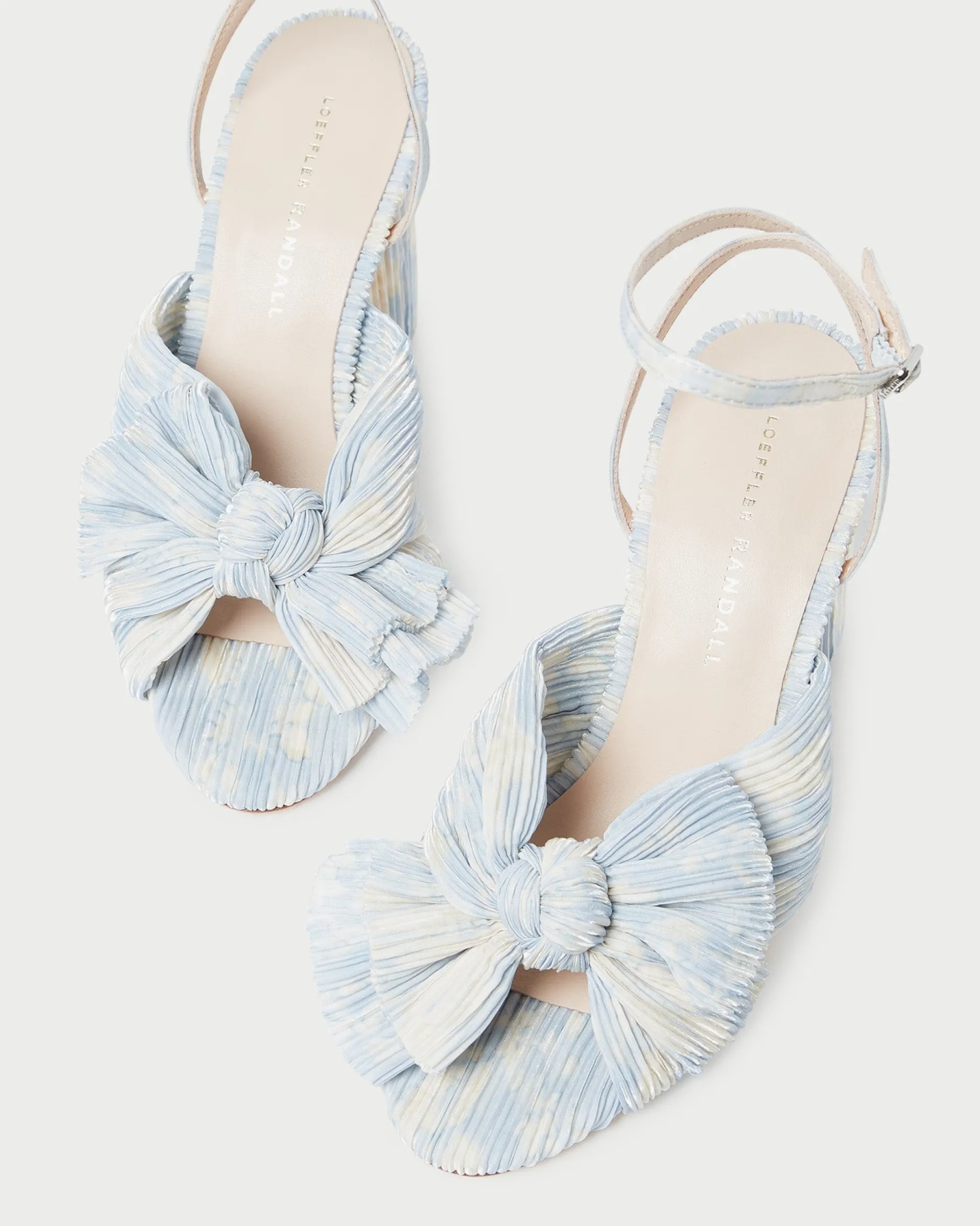 Loeffler Randall Camellia Pearl Pleated Bow Heel| FOR THE BRIDE|Heeled Sandals