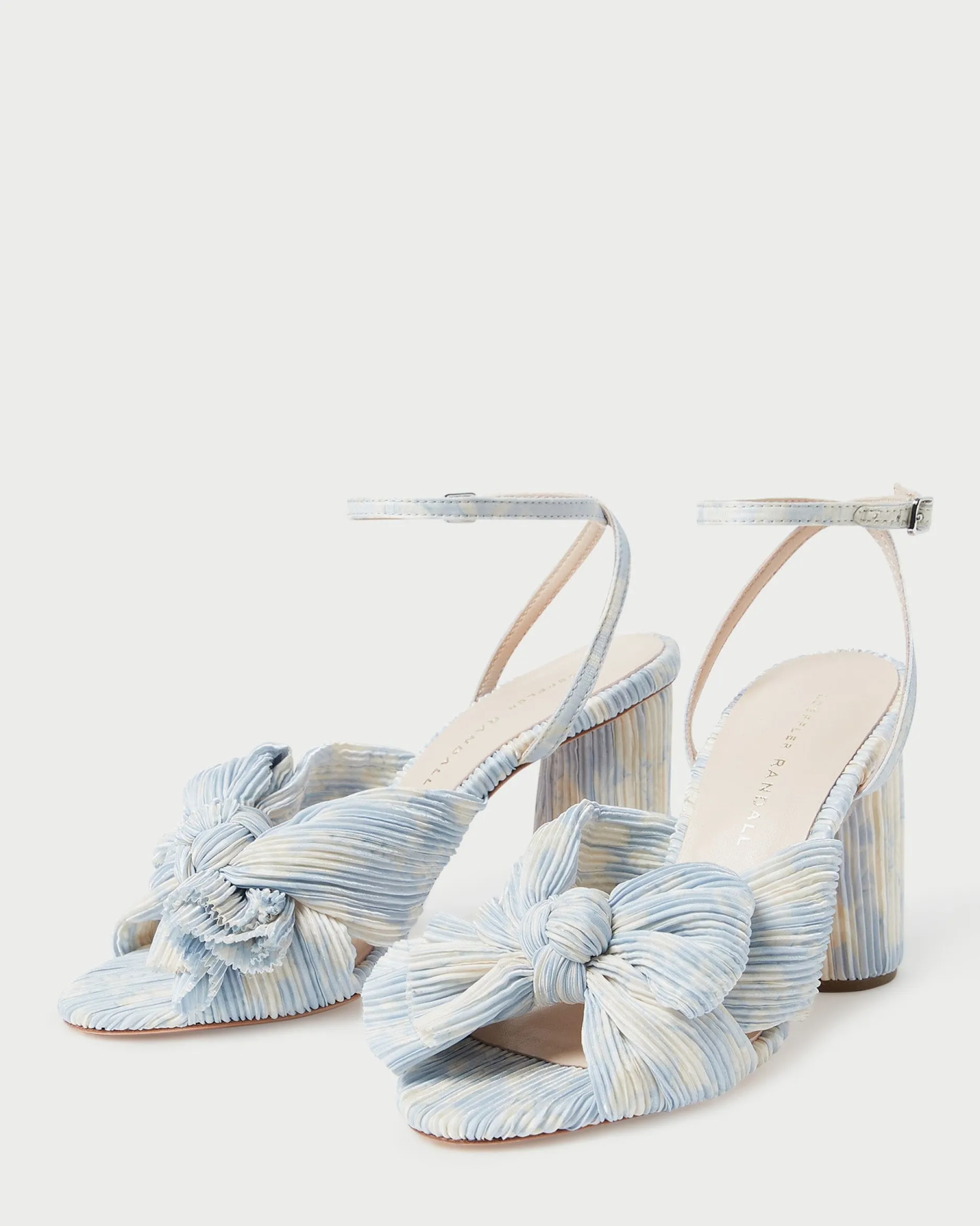 Loeffler Randall Camellia Pearl Pleated Bow Heel| FOR THE BRIDE|Heeled Sandals