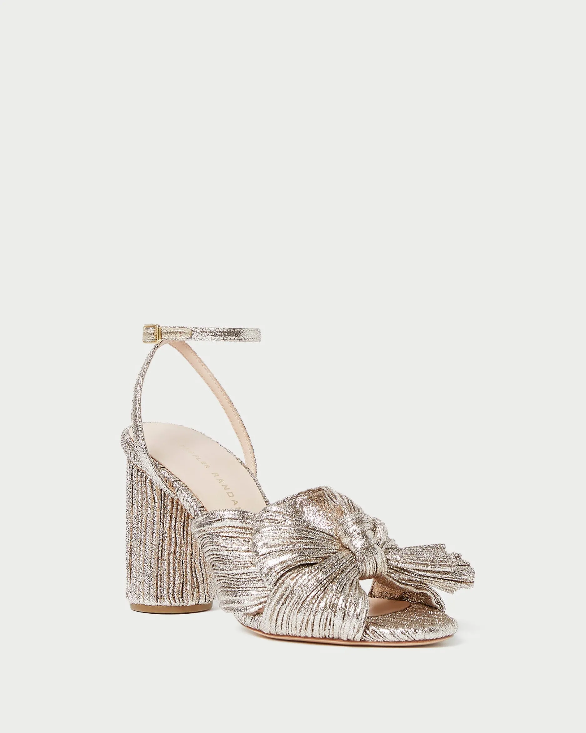 Loeffler Randall Camellia Pearl Pleated Bow Heel| FOR THE BRIDE|Heeled Sandals