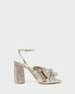 Loeffler Randall Camellia Pearl Pleated Bow Heel| FOR THE BRIDE|Heeled Sandals