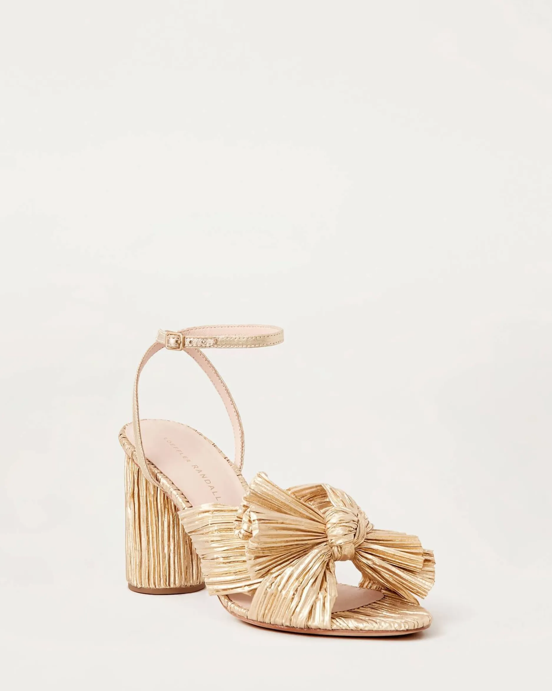Loeffler Randall Camellia Pearl Pleated Bow Heel| FOR THE BRIDE|Heeled Sandals