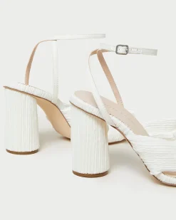 Loeffler Randall Camellia Pearl Pleated Bow Heel| FOR THE BRIDE|Heeled Sandals