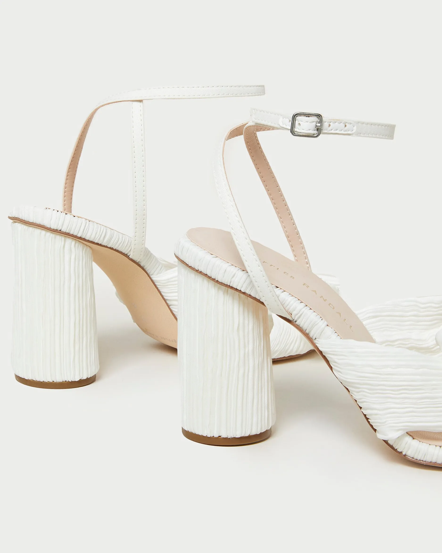 Loeffler Randall Camellia Pearl Pleated Bow Heel| FOR THE BRIDE|Heeled Sandals