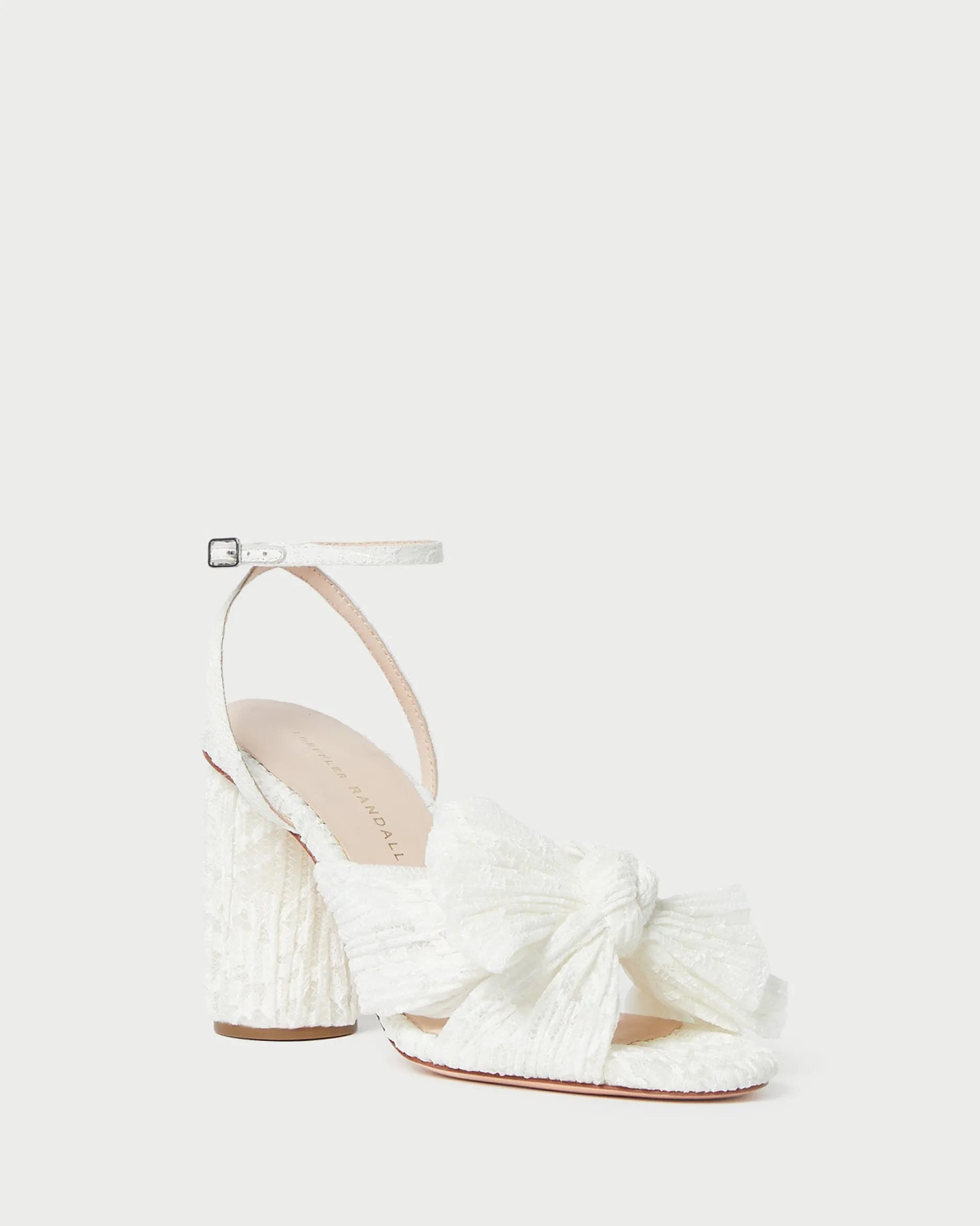 Loeffler Randall Camellia White Lace Bow Heel| SOMETHING BLUE|FOR THE BRIDE