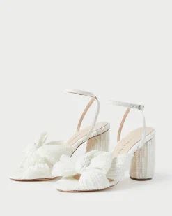 Loeffler Randall Camellia White Lace Bow Heel| SOMETHING BLUE|FOR THE BRIDE