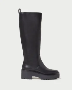 Loeffler Randall Carlee Black Tall Lug Boot| Boots