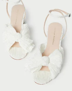 Loeffler Randall Dahlia White Lace Bow Heel| SOMETHING BLUE|FOR THE BRIDE