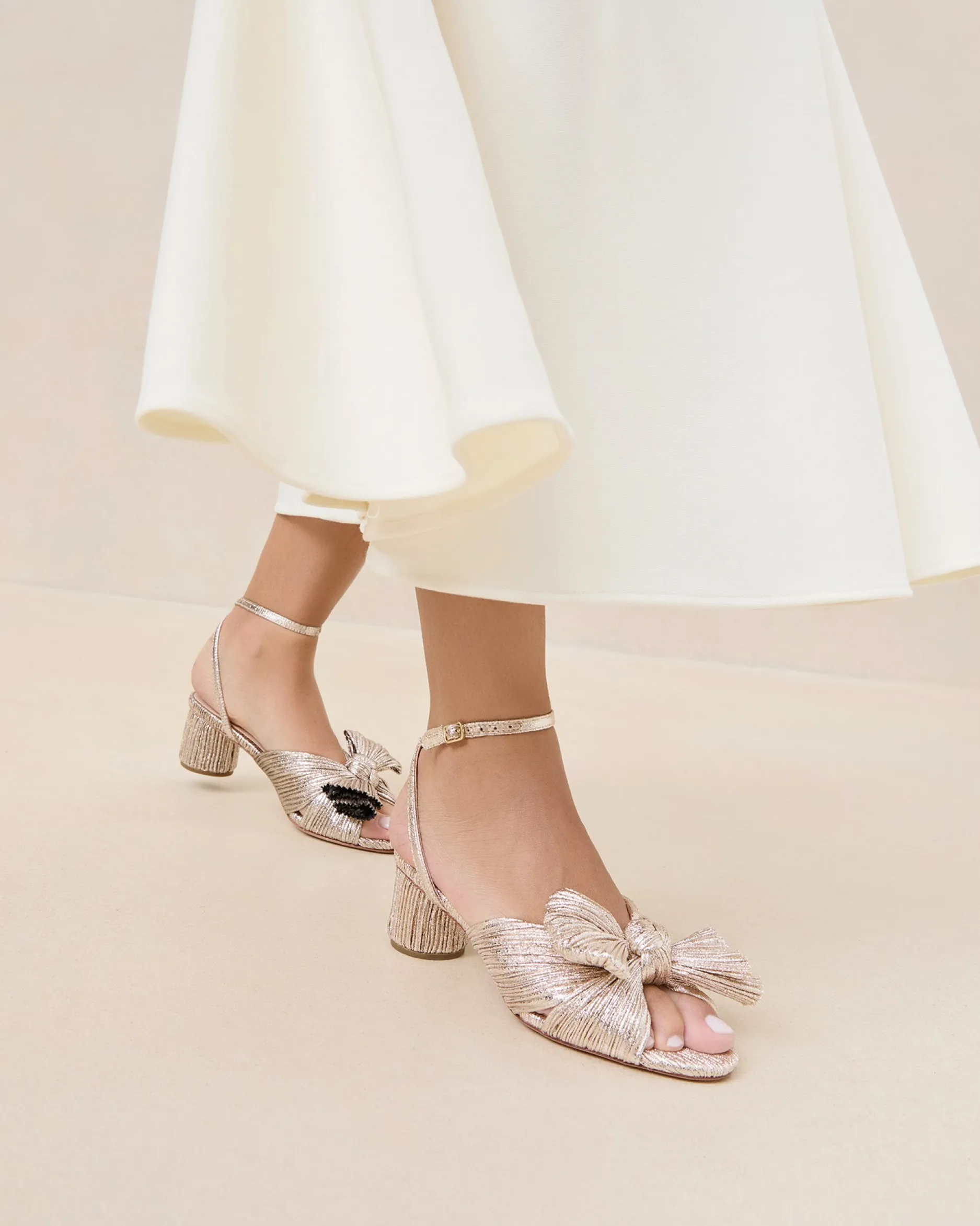 Loeffler Randall Dahlia White Lace Bow Heel| SOMETHING BLUE|FOR THE BRIDE