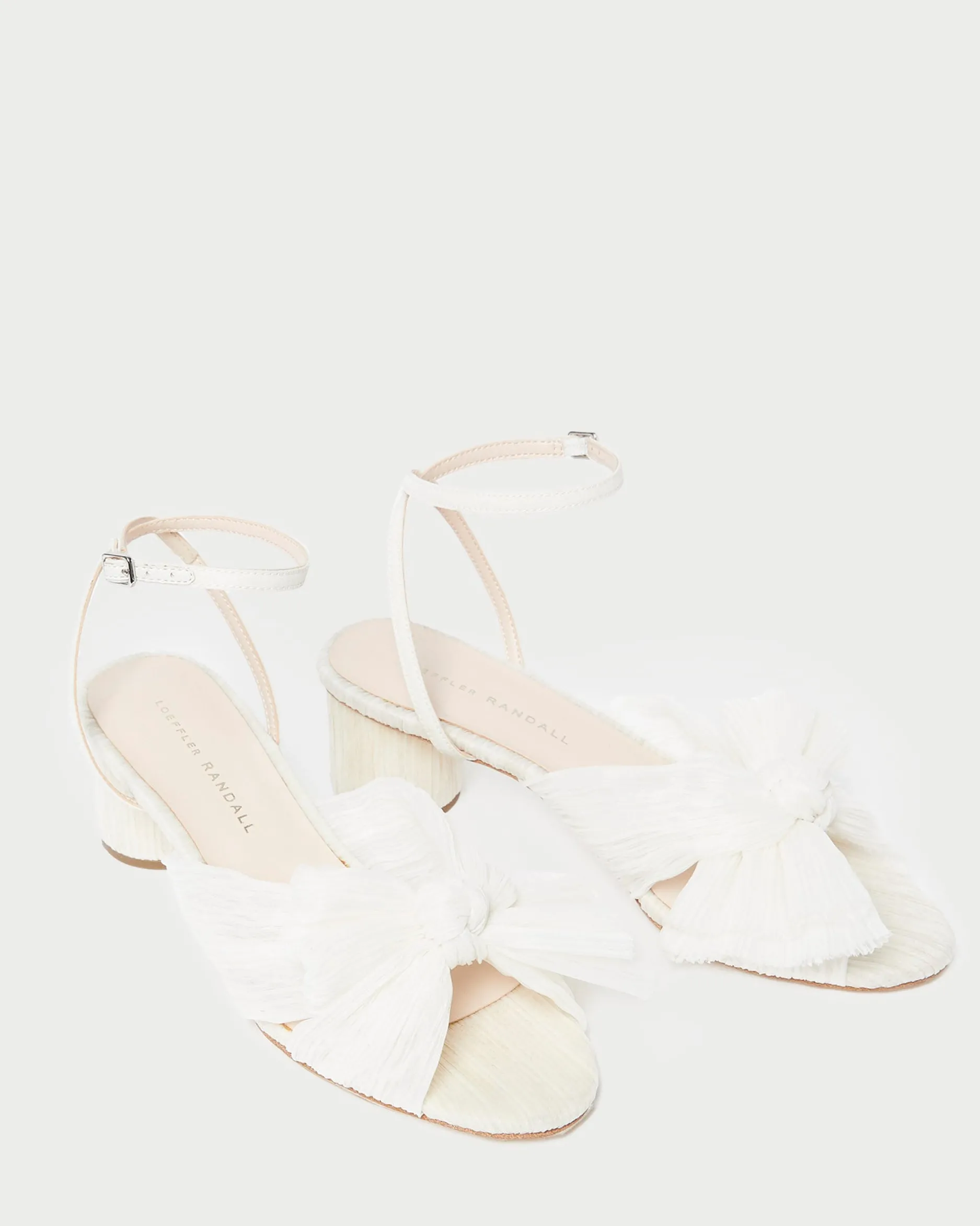 Loeffler Randall Dahlia White Lace Bow Heel| SOMETHING BLUE|FOR THE BRIDE