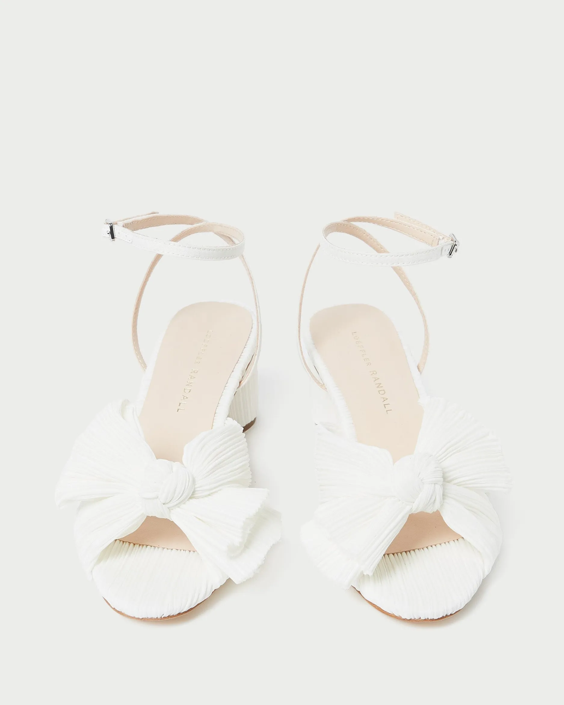 Loeffler Randall Dahlia White Lace Bow Heel| SOMETHING BLUE|FOR THE BRIDE
