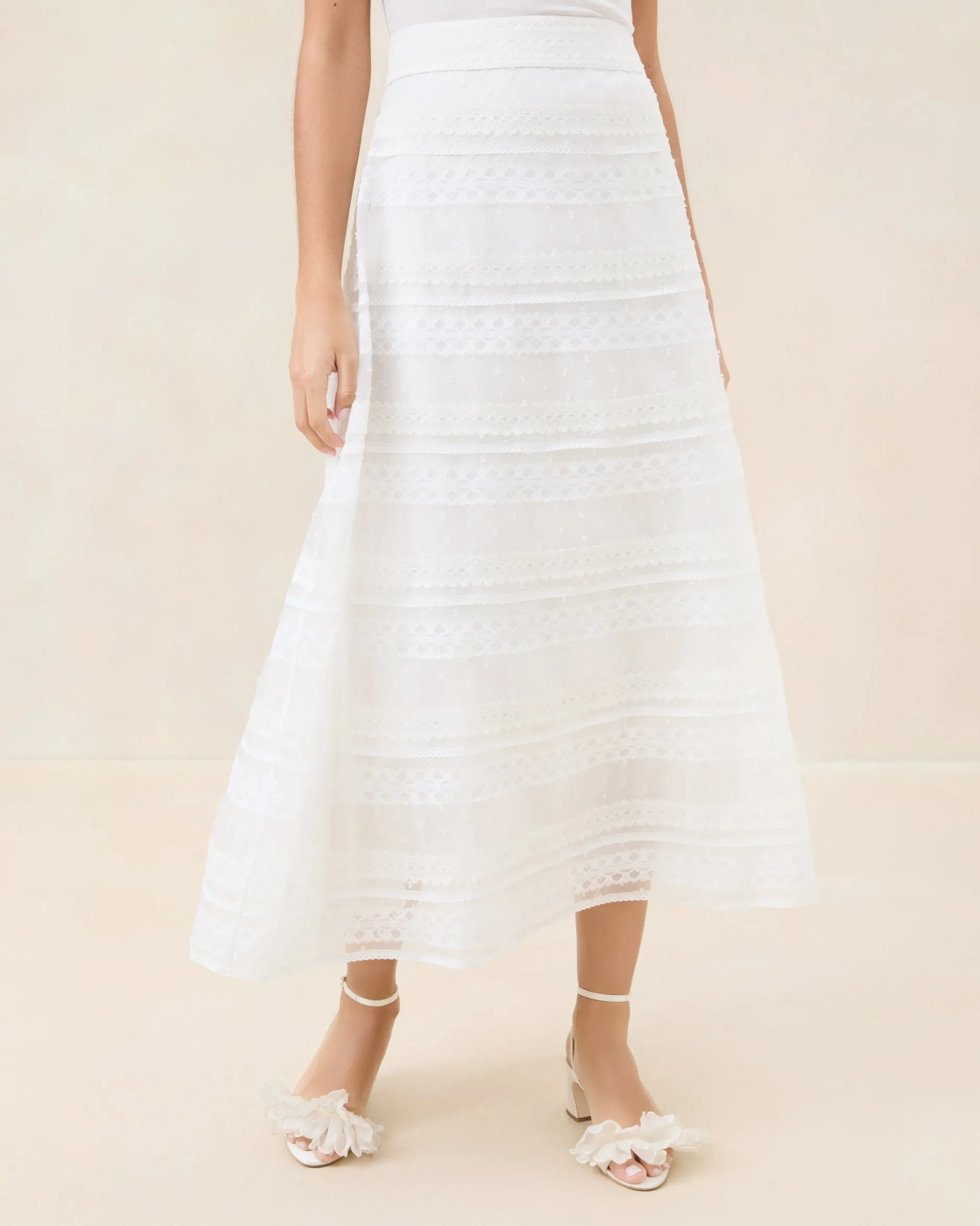 Loeffler Randall Delilah Cream Ruffle Organza Skirt| FOR THE BRIDE|Event Essentials