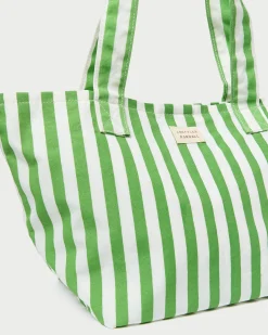 Loeffler Randall Ellis Green Stripe Packable Tote| Jessie Loves|Totes