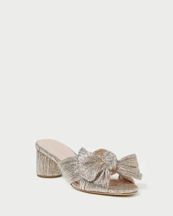 Loeffler Randall Emilia Pleated Bow Heel| FOR THE BRIDE|Heeled Sandals