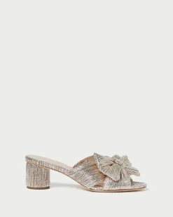 Loeffler Randall Emilia Pleated Bow Heel| FOR THE BRIDE|Heeled Sandals