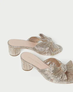 Loeffler Randall Emilia Pleated Bow Heel| FOR THE BRIDE|Heeled Sandals