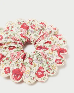 Loeffler Randall Frankie Pink Floral Scallop Scrunchie| Accessories
