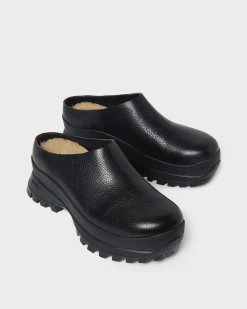 Loeffler Randall Gemma Black Leather Lug Mule| Jessie Loves|Flats & Loafers