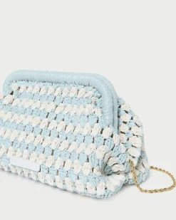 Loeffler Randall Glenda Blue/Cream Crochet Clutch| FOR THE GUESTS|Clutches