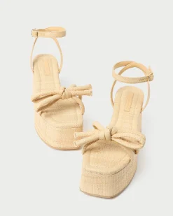 Loeffler Randall Hudson Natural Raffia Platform Sandal| Vacation Shop|Flat Sandals