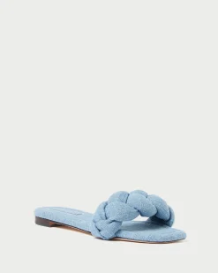 Loeffler Randall Joanna Denim Braided Sandal| FOR THE BRIDE|Flat Sandals