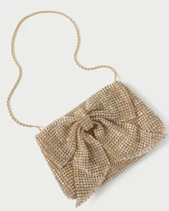 Loeffler Randall Jolene Gold Diamanté Bow Clutch| FOR THE BRIDE|Clutches