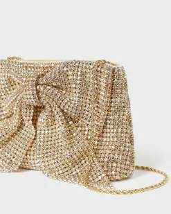 Loeffler Randall Jolene Gold Diamanté Bow Clutch| FOR THE BRIDE|Clutches