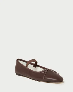 Loeffler Randall Leonie Chocolate Leather Flat| Flats & Loafers