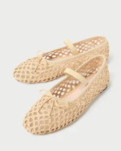 Loeffler Randall Leonie Natural Crochet Ballet Flat| Casual Staples|Vacation Shop