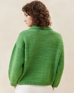 Loeffler Randall Maddie Sapphire Mock Neck Cardigan| Knitwear