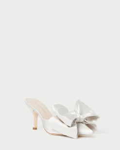 Loeffler Randall Margot Satin Bow Mule| SOMETHING BLUE|FOR THE BRIDE