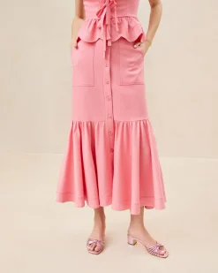 Loeffler Randall Mateo Button-Front Skirt| Casual Staples|Vacation Shop