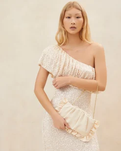 Loeffler Randall Mavis Raffia Ruffle Clutch| FOR THE GUESTS|FOR THE BRIDE