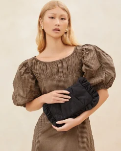 Loeffler Randall Mavis Moiré Ruffle Clutch| Event Essentials|Vacation Shop