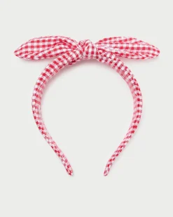 Loeffler Randall Meadow Red Gingham Knot Headband| Accessories