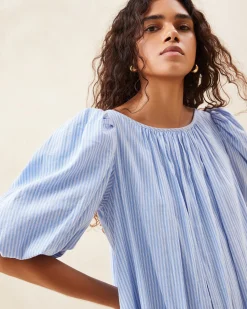 Loeffler Randall Mimi Blue Puff-Sleeve Dress| Jessie Loves|Dresses