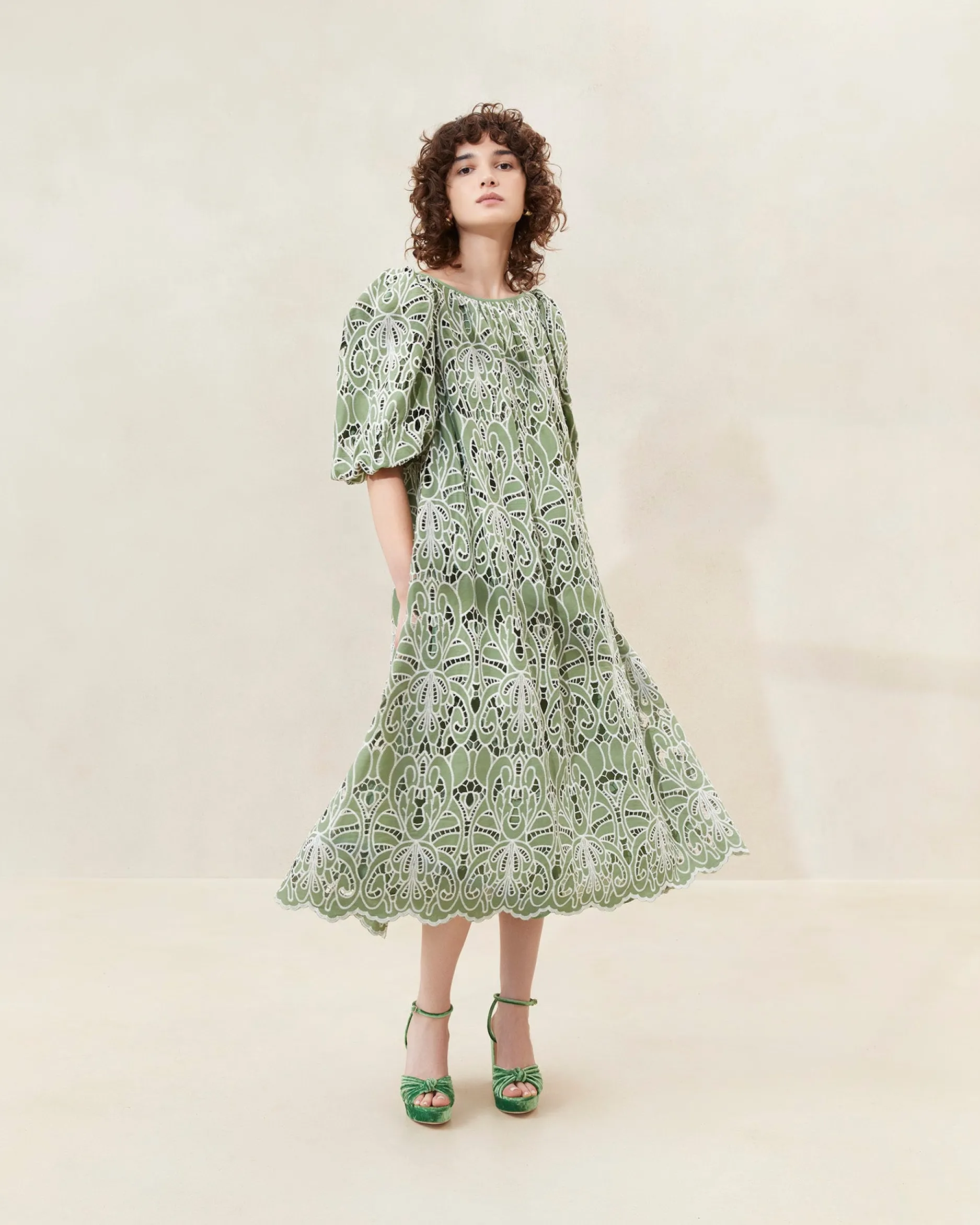 Loeffler Randall Mimi Blue Puff-Sleeve Dress| Jessie Loves|Dresses