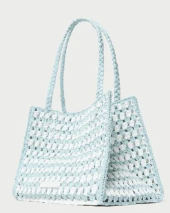 Loeffler Randall Missy Blue/Cream Crochet Tote| Totes