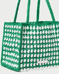 Loeffler Randall Missy Blue/Cream Crochet Tote| Totes