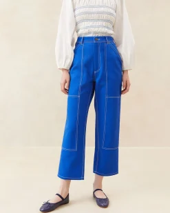 Loeffler Randall Molly Blue Denim Carpenter Pant| Bottoms