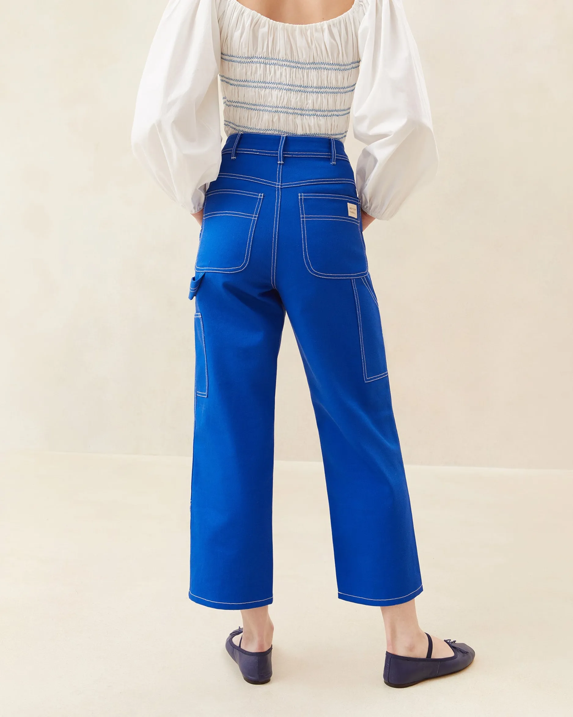 Loeffler Randall Molly Blue Denim Carpenter Pant| Bottoms