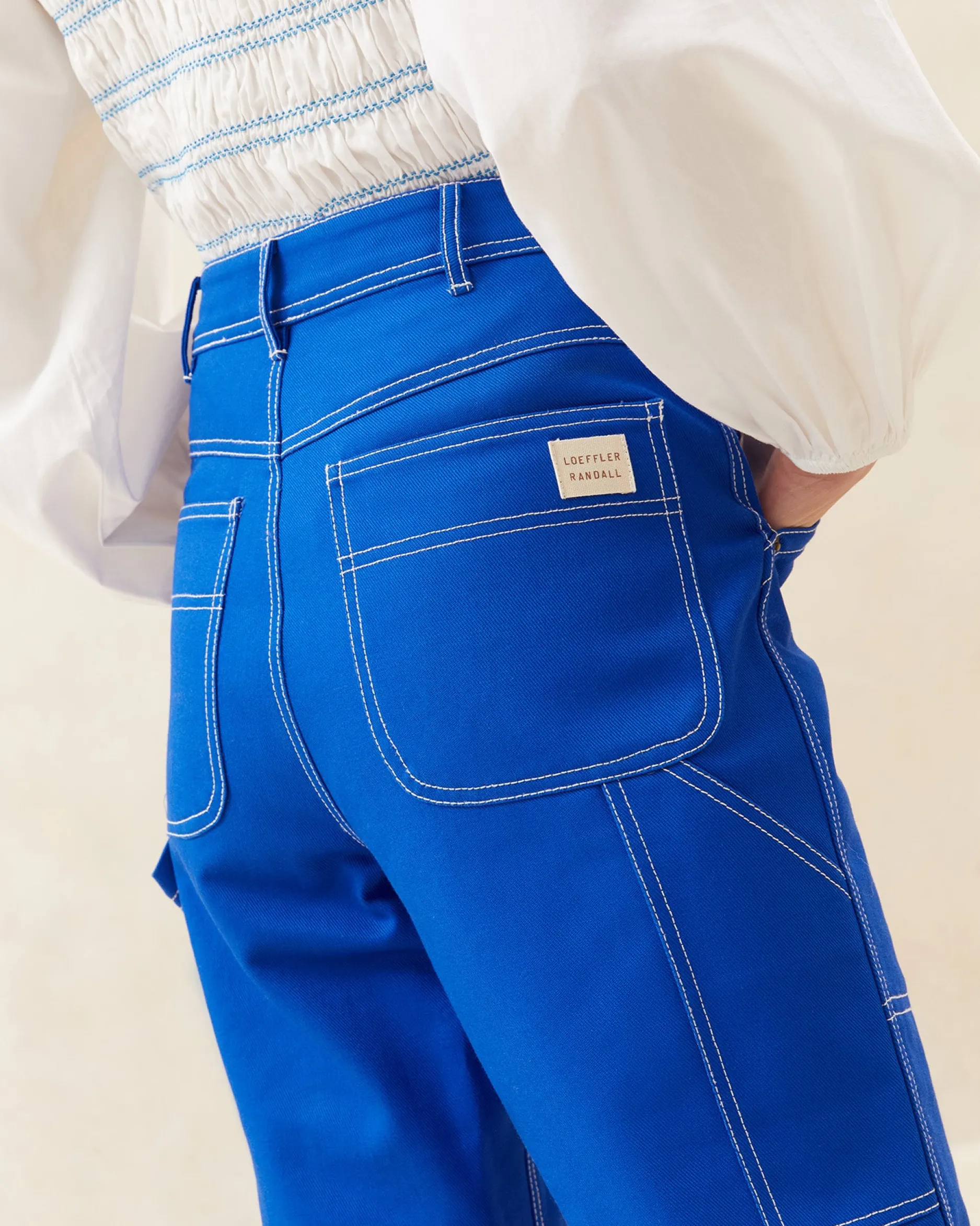 Loeffler Randall Molly Blue Denim Carpenter Pant| Bottoms
